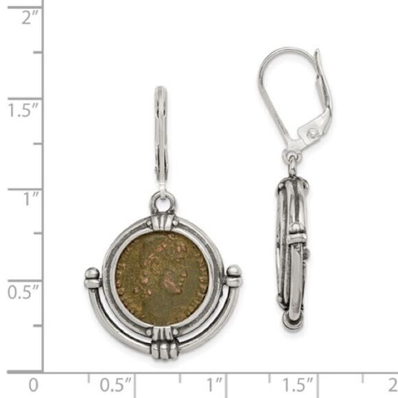 New .925 Sterling Silver Ancient Coin Earrings with Certificate of Authentic… - Picture 10 of 10